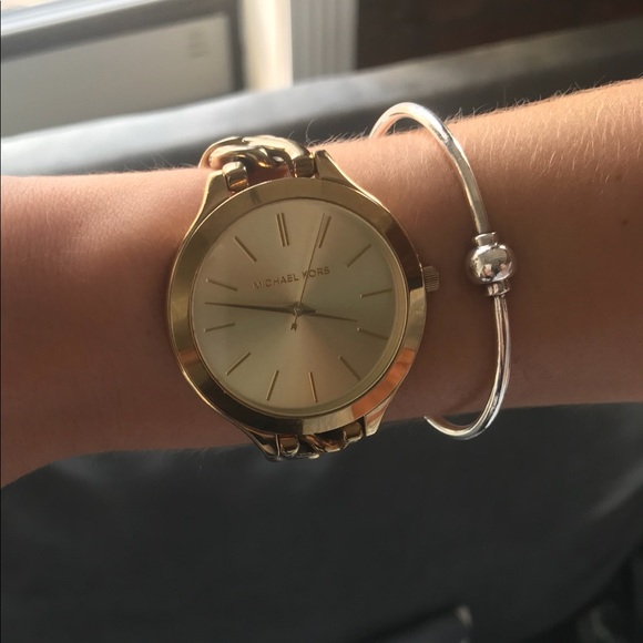 Michael Kors Braided Gold Watch - Picture 2 of 5